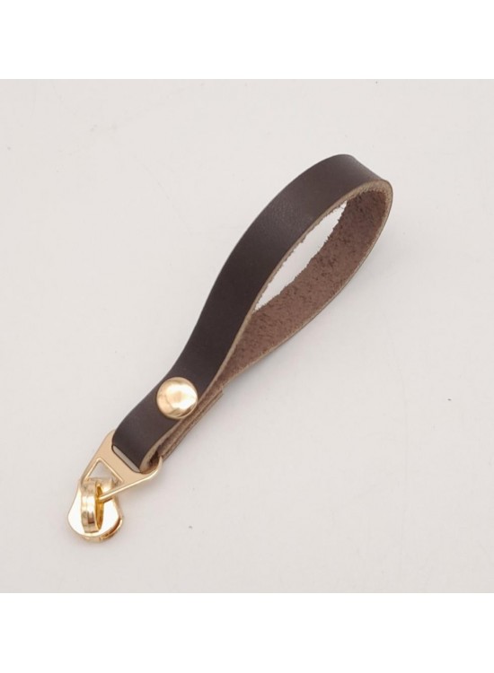 Çanta Aksesuar Kahverengi Gerçek Derili Light Gold Döngülü Fermuar Başı