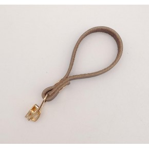 Çanta Aksesuar Kahverengi Gerçek Derili Light Gold Döngülü Fermuar Başı