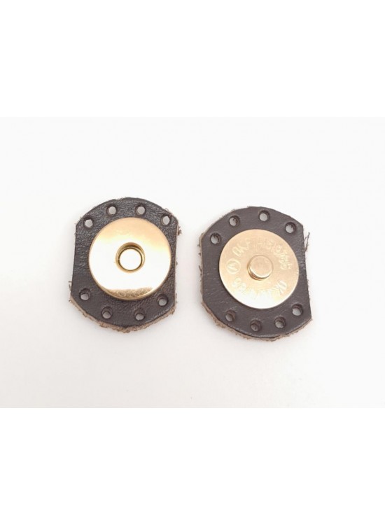 Çanta Aksesuar Kahverengi Gerçek Derili Oval Kenar Mıknatıslı Çıtçıt Light Gold Metalli Çanta Aksesuar Kahverengi Gerçek Derili Oval Kenar Mıknatıslı Çıtçıt Light Gold Metalli