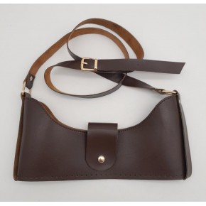 Çanta Aksesuar Kahverengi Suni Deri 120x2 cm Çanta Saplı Deri Seti Light Gold Metalli