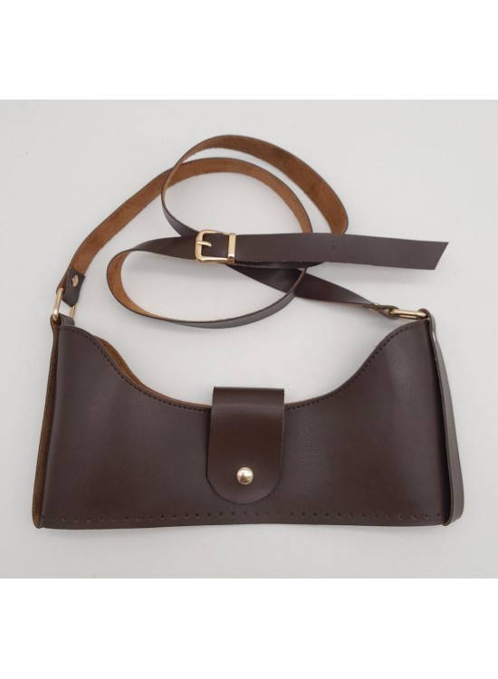 Çanta Aksesuar Kahverengi Suni Deri 120x2 cm Çanta Saplı Deri Seti Light Gold Metalli