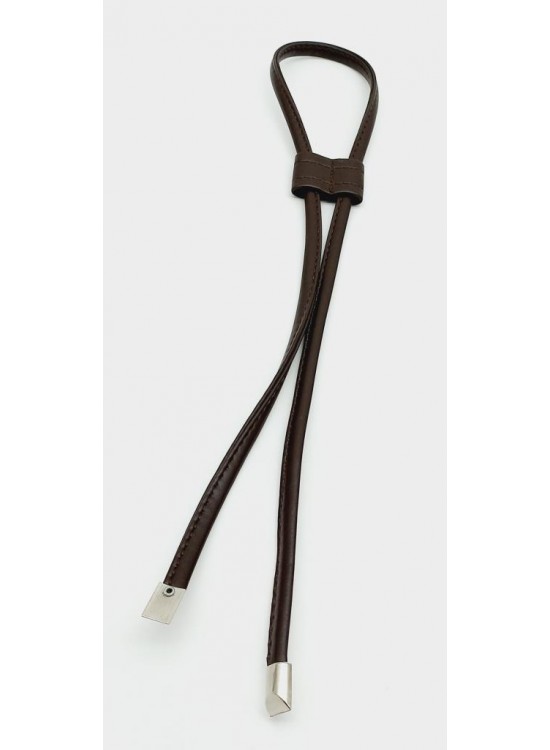 Çanta Aksesuar Kahverengi Suni Deri Dikişli Büzgü Gümüş Metalli