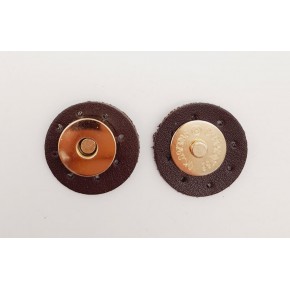 Çanta Aksesuar Kahverengi Suni Derili Mıknatıslı Çıtçıt Light Gold Metalli