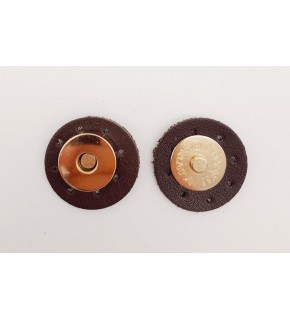 Çanta Aksesuar Kahverengi Suni Derili Mıknatıslı Çıtçıt Light Gold Metalli