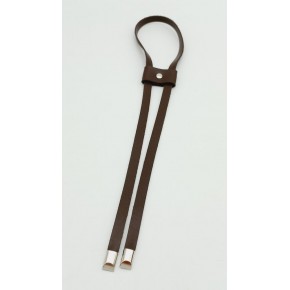 Çanta Aksesuar Kahverengi Tek Kat Suni Deri Büzgü Gümüş Metalli