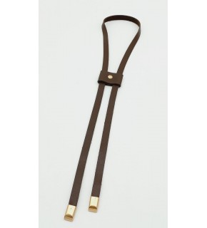 Çanta Aksesuar Kahverengi Tek Kat Suni Deri Büzgü Light Gold Metalli