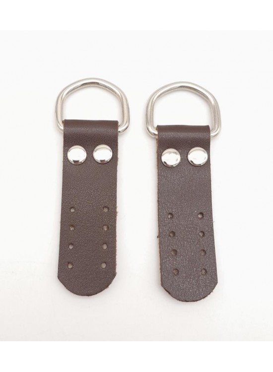 Çanta Aksesuar Kahverengi Tek Kat Suni Deri Sapucu Böce Gümüş Metalli