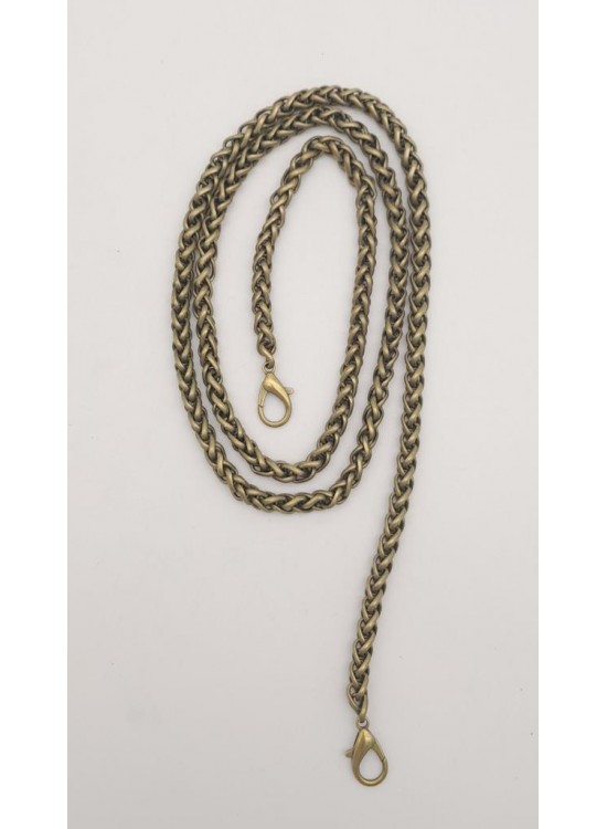 Çanta Aksesuar Kalın Örgü Model Antik Renk Kancalı Çanta Zinciri 100 Cm