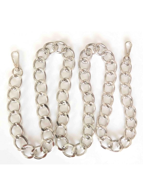 Çanta Aksesuar Kancalı Gümüş Geniş Zincir