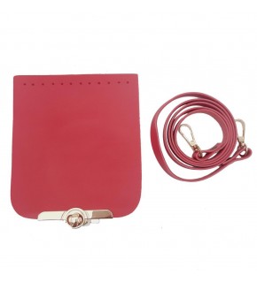 Çanta Aksesuar Kapak Aparatlı Suni Deri Çanta Seti Fuşya