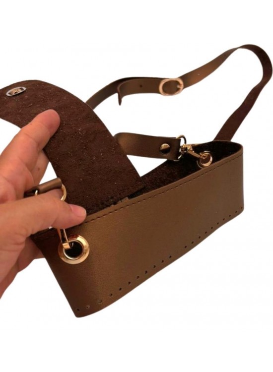 Çanta Aksesuar Kapsül Model Bakır Renk Çanta Yapım Seti Light Gold  Metalli