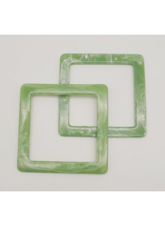 Çanta Aksesuar Kare Akrilik Açık Yeşil Renk Mermer Desen Çanta Sapı