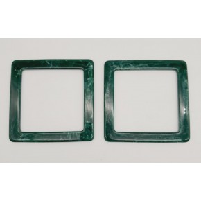 Çanta Aksesuar Kare Akrilik Koyu Yeşil Renk Mermer Desen Çanta Sapı