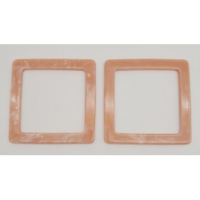 Çanta Aksesuar Kare Akrilik Pudra Renk Mermer Desen Çanta Sapı