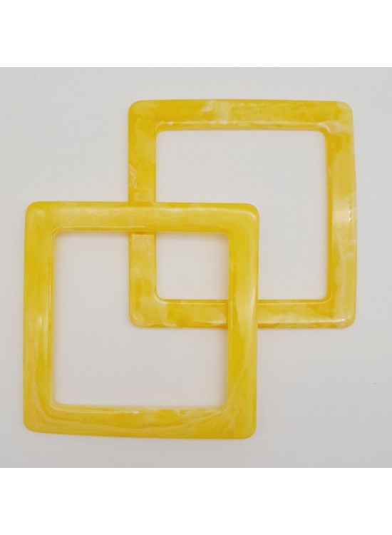 Çanta Aksesuar Kare Akrilik Sarı Renk Mermer Desen Çanta Sapı