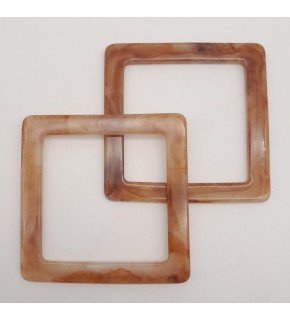 Çanta Aksesuar Kare Akrilik Sütlü Kahve Renk Mermer Desen Çanta Sapı