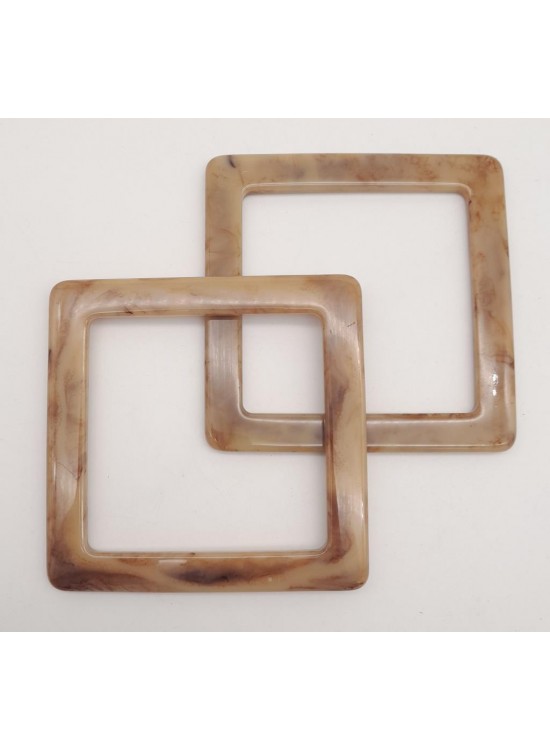 Çanta Aksesuar Kare Akrilik Vizon Renk Mermer Desen Çanta Sapı