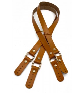 Çanta Aksesuar Karedört Model Gerçek Deri Hardal Sarı Renk Çanta Sapı Light Gold  Metal