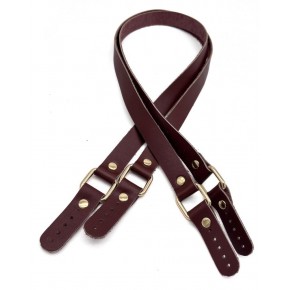 Çanta Aksesuar Karedört Model Gerçek Deri Kızıl Kahve Renk Çanta Sapı Light Gold  Metal