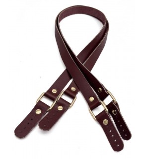 Çanta Aksesuar Karedört Model Gerçek Deri Kızıl Kahve Renk Çanta Sapı Light Gold  Metal