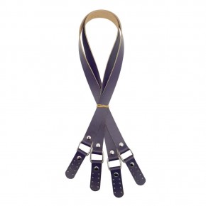 Çanta Aksesuar Karedört Model Gerçek Deri Mor Renk Çanta Sapı Gümüş Metal