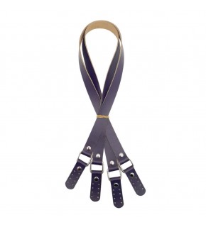 Çanta Aksesuar Karedört Model Gerçek Deri Mor Renk Çanta Sapı Gümüş Metal