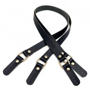 Çanta Aksesuar Karedört Model Gerçek Deri Siyah Renk Çanta Sapı Light Gold  Metal