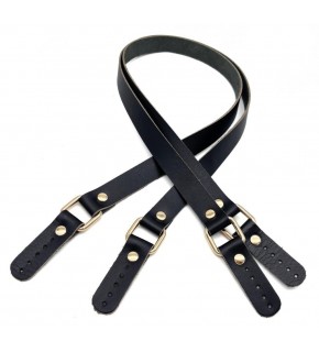 Çanta Aksesuar Karedört Model Gerçek Deri Siyah Renk Çanta Sapı Light Gold  Metal