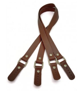 Çanta Aksesuar Karedört Model Gerçek Deri Sütlü Kahve Renk Çanta Sapı Light Gold  Metal