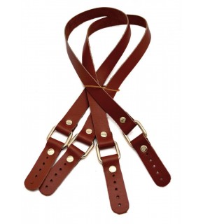 Çanta Aksesuar Karedört Model Gerçek Deri Taba Renk Çanta Sapı Light Gold  Metal