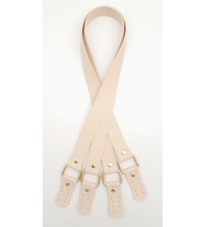 Çanta Aksesuar Karedört Model Suni Deri Krem Renk Çanta Sapı Light Gold Metal