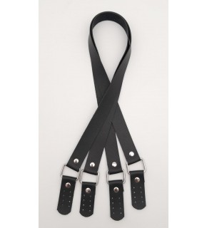 Çanta Aksesuar Karedört Model Suni Deri Siyah Renk Çanta Sapı Gümüş Metal