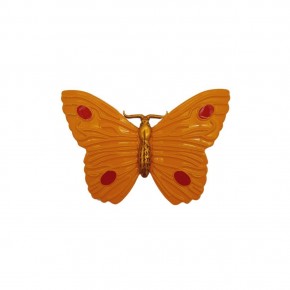 Çanta Aksesuar Kelebek Model Hardal Renk Plaka Süs