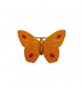 Çanta Aksesuar Kelebek Model Hardal Renk Plaka Süs