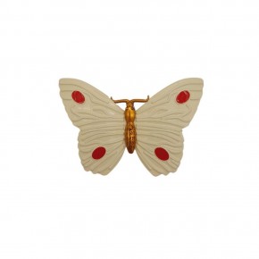 Çanta Aksesuar Kelebek Model Krem Renk Plaka Süs