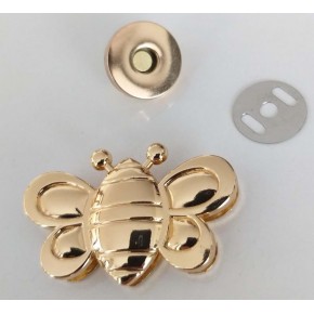 Çanta Aksesuar Kelebek Model Mıknatıslı Kilit Light Gold
