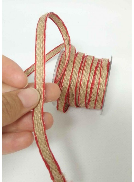 Çanta Aksesuar Kenarları Kırmızı Hasır Renk Kordon, Büzgü İpi Metrelik
