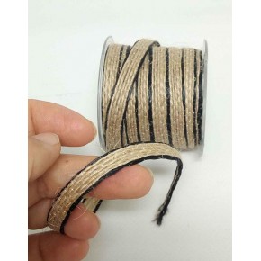 Çanta Aksesuar Kenarları Siyah Hasır Renk Kordon, Büzgü İpi Metrelik