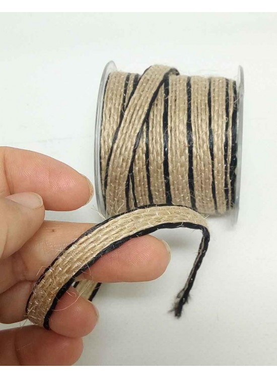 Çanta Aksesuar Kenarları Siyah Hasır Renk Kordon, Büzgü İpi Metrelik