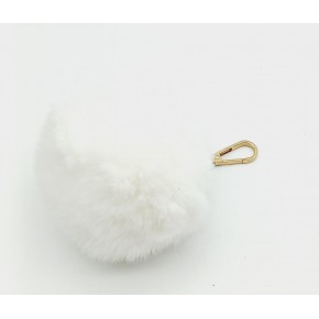 Çanta Aksesuar Kırık Beyaz Renk Ponpon