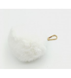 Çanta Aksesuar Kırık Beyaz Renk Ponpon