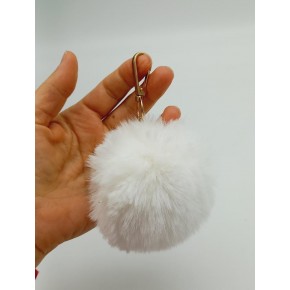 Çanta Aksesuar Kırık Beyaz Renk Ponpon