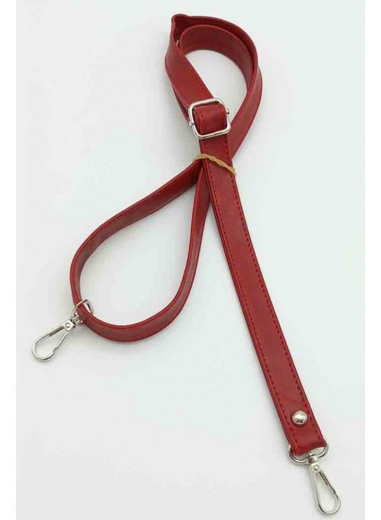 Çanta Aksesuar Kırmızı 125X2 Cm Çanta Sapı Sürgütlü Gümüş Metal
