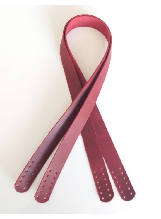 Çanta Aksesuar Kırmızı Crazy Oil Renk Gerçek Deri 70X2.3 Cm Çift Sap