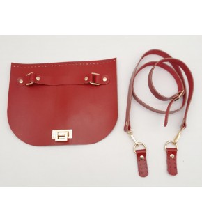 Çanta Aksesuar Kırmızı Gerçek Deri 130x2 cm Ayarlı Saplı Çanta Çanta Seti Light Gold Metalli