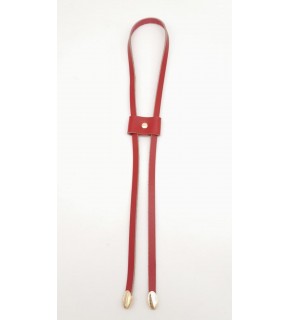 Çanta Aksesuar Kırmızı Gerçek Deri Büzgü Light Gold Metalli