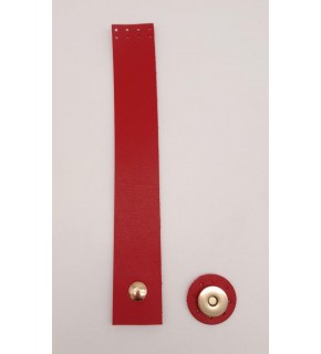 Çanta Aksesuar Kırmızı Renk 20x3 Cm Tek Kat Suni Deri Kapak Light Gold Metal