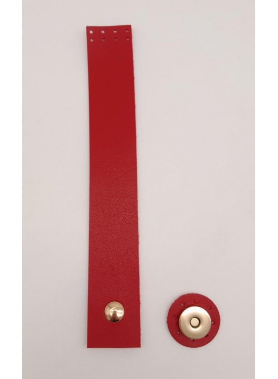 Çanta Aksesuar Kırmızı Renk 20x3 Cm Tek Kat Suni Deri Kapak Light Gold Metal