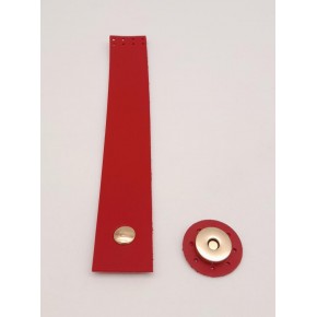 Çanta Aksesuar Kırmızı Renk 20x3 Cm Tek Kat Suni Deri Kapak Light Gold Metal