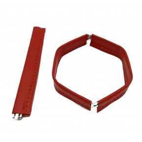 Çanta Aksesuar Kırmızı Renk Derili Metal Çanta Ağzı 24 Cm